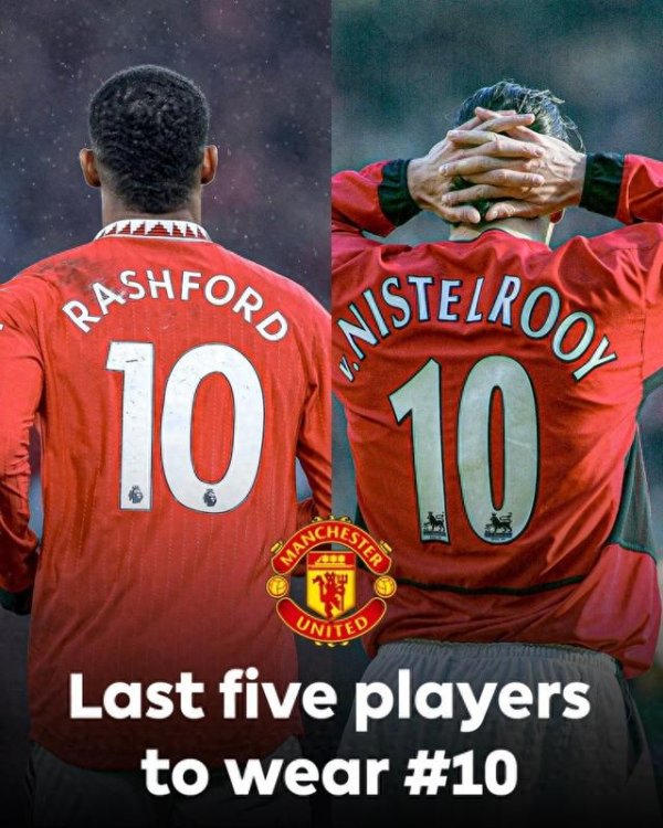 Premier League Inventory của Manchester United gần năm cầu thủ số 10: Cunya, Rashford, Ibrahimovic, Rooney, Van Nice